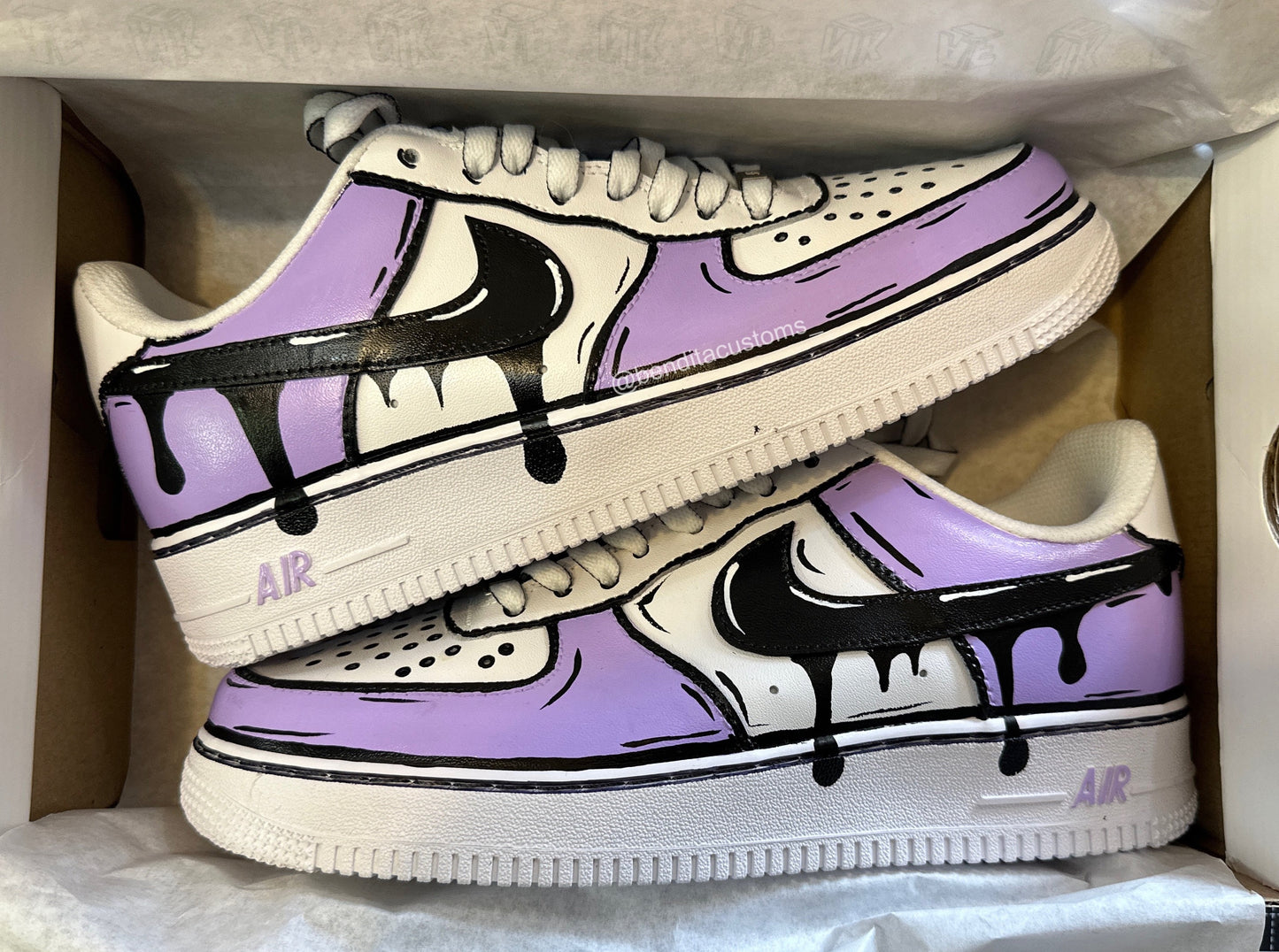 Air Force 1 cartoon goteo lila