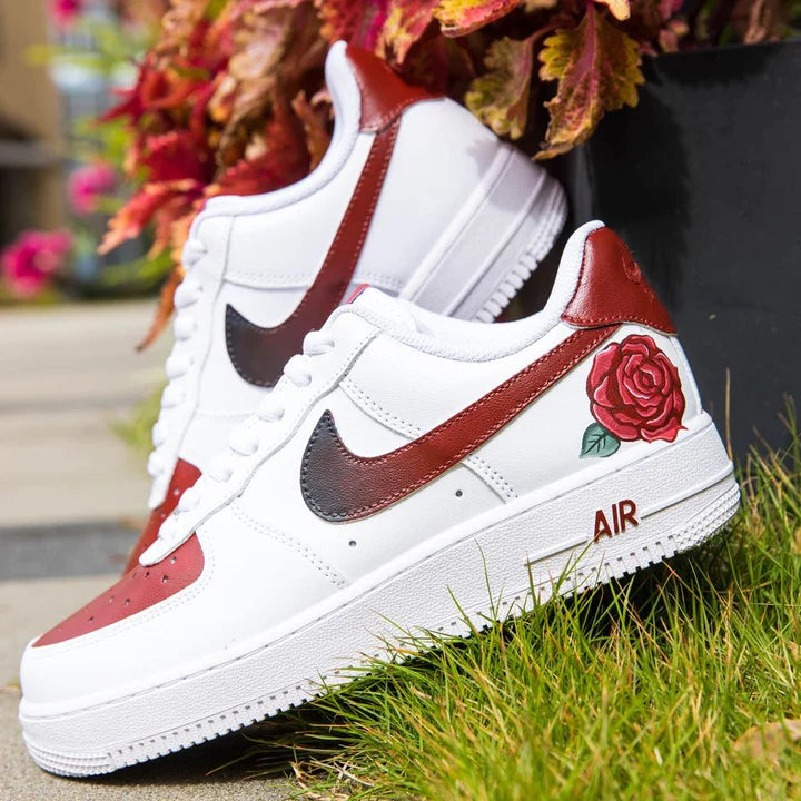 Air Force 1 gradiente y flor roja