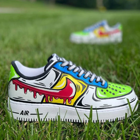 Air Force 1 caricatura y goteo colores