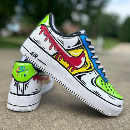 Air Force 1 caricatura y goteo colores