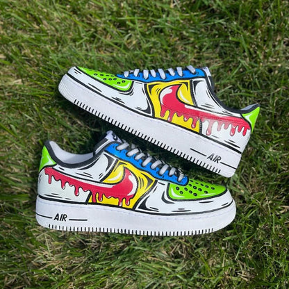 Air Force 1 caricatura y goteo colores