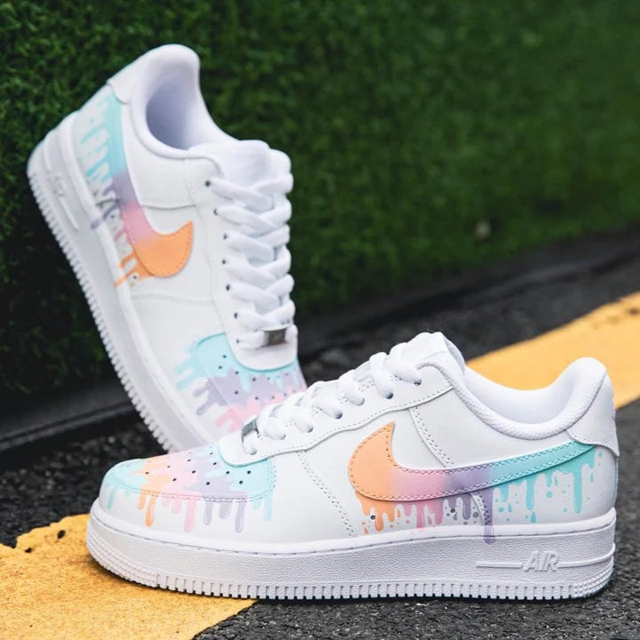 Air Force 1 goteo colores pastel custom