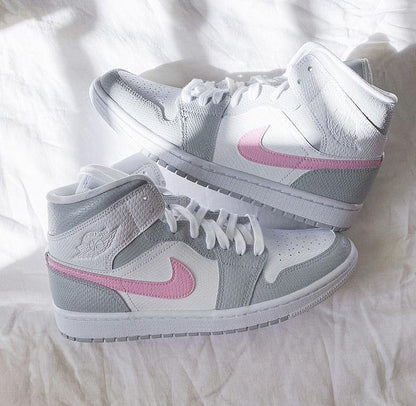 Jordan 1 gris & rosa custom